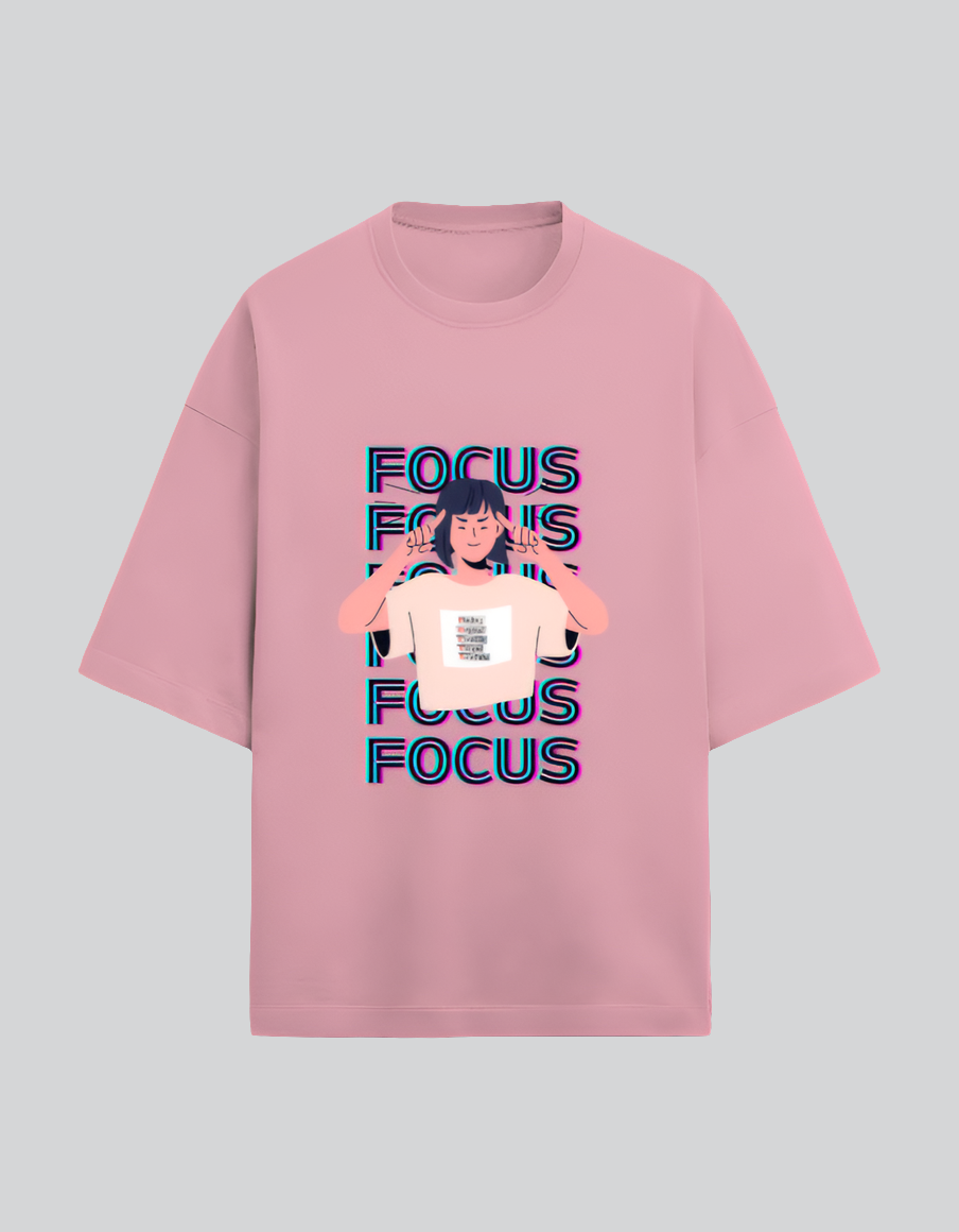 Focus motivation unisex Terry Oversized Tee